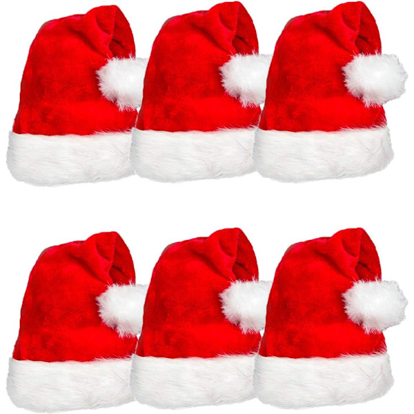 6-delad lång julmössa i ull Julfestmössa för vuxna och barn