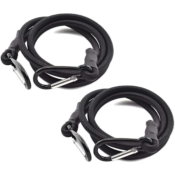 2-pack 60 tum/1,5 meter bungee-snöre med karbinhake, överlägsen Latex Heavy Duty-band Starkt elastiskt rep