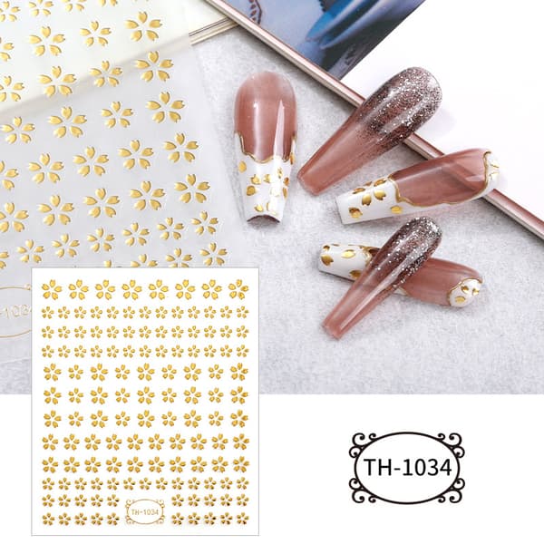 5 st Guldstämpling 3D Nageldekaler DIY Nageldekaler Söt Orm Kärlek Nageldekaler