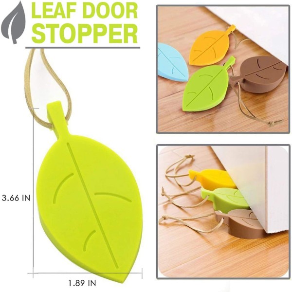 4 st Leaf Dörrstoppare Set - Silikon Dörrstoppare Gekleurde Deur Stopper Peruk Vingerbeschermer