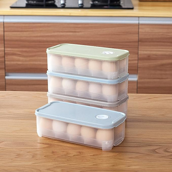 2 st Ägglåda Äggförvaringslåda, ägglåda i plast med lock, ansök om kylskåp Kök Äggbehållare Äggbrickor för matlagning Camping picknick