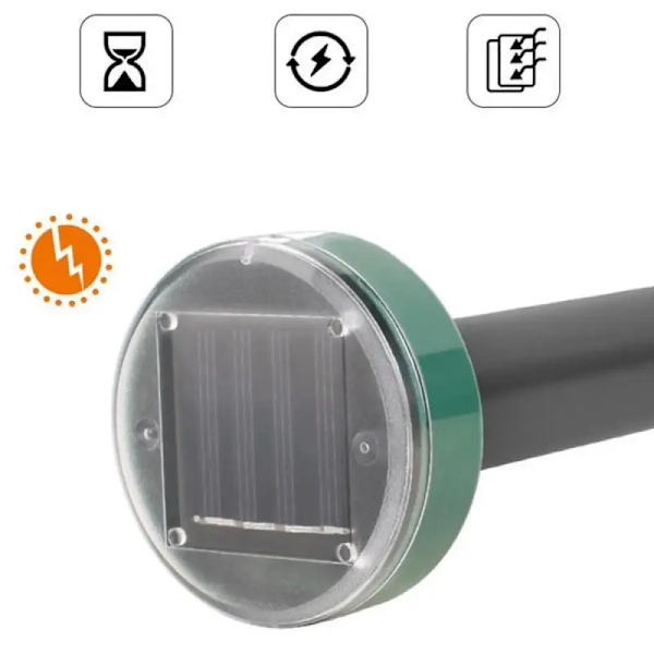 Ultraljud Solenergi Djur Vattentät Avvisande För Utomhus Skadedjur Gnagare Gopher Avskräckande Sork Orm Chaser