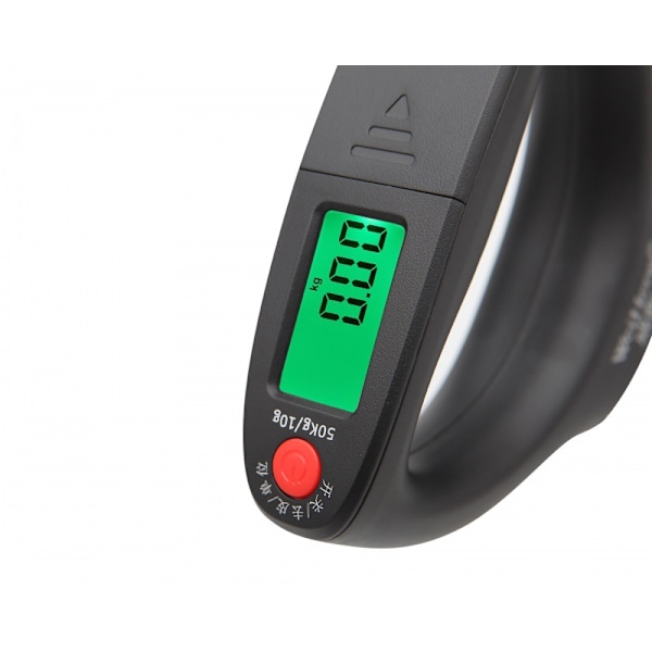 50 kg:n (110 lbs) kannettava digitaalinen riippuva matkatavaravaaka postivaaka, 2 AAA-paristoa (ei sisälly) (musta)