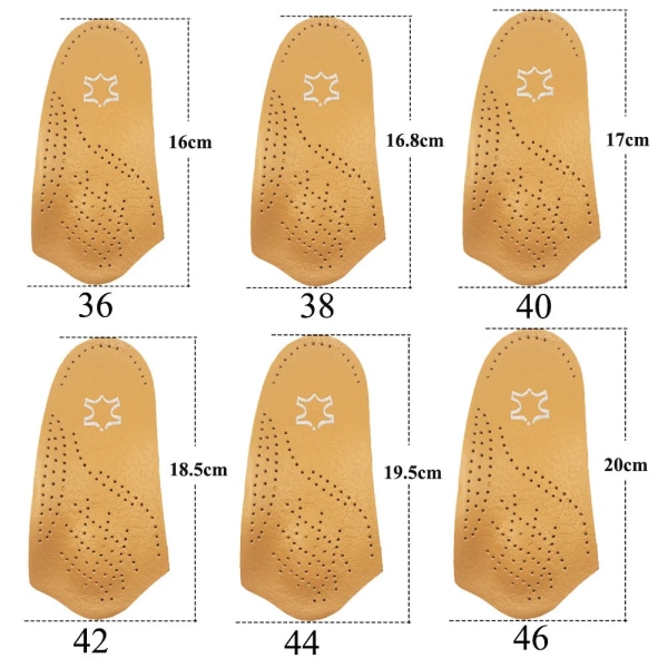 EiD Läder Ortopediska innersulor Ortotics Health Sole Pad för platt fot Häl Smärta Valvstöd Man Kvinna Sko innersula Inlägg EU  39/40