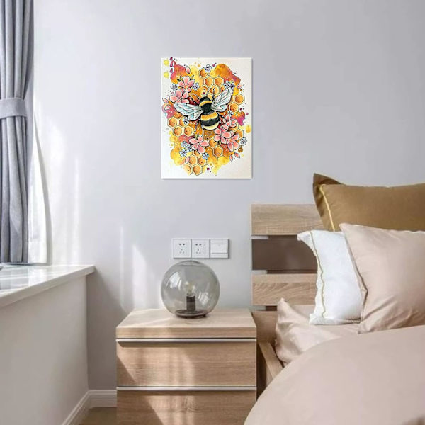 Timanttimaalaussarja aikuisille, Mehiläiskuvio, 5D-timanttimaalaus pyöreillä timanteilla, DIY-askartelu, Sopii kodin sisustukseen, seinäkoristeeksi, luova Gi