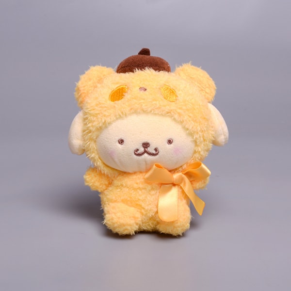 10cm Kawaii Anime Panda Hverdags Klær Hund Kort Plysj Leker Gaver til Barn (Gul)