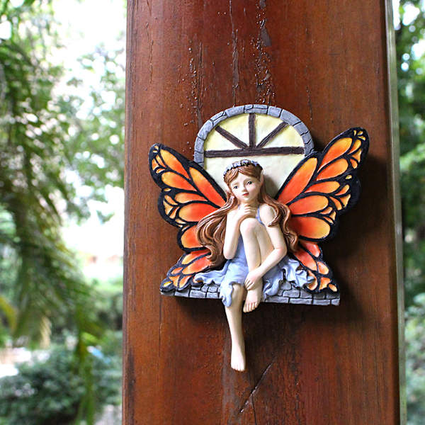 Lysande fjäril Fairy Tree Hängande Creative Resin Trädgård Trädgård Fairy hänge dekorationer