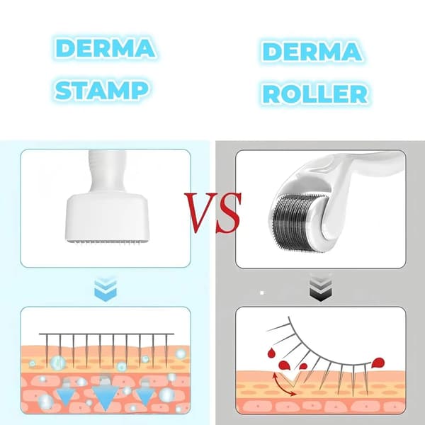 Adjustable Micro-Needling Derma Stamp Roller Skincare Tool for Face Hair Beard (100 pins Längden är justerbar)