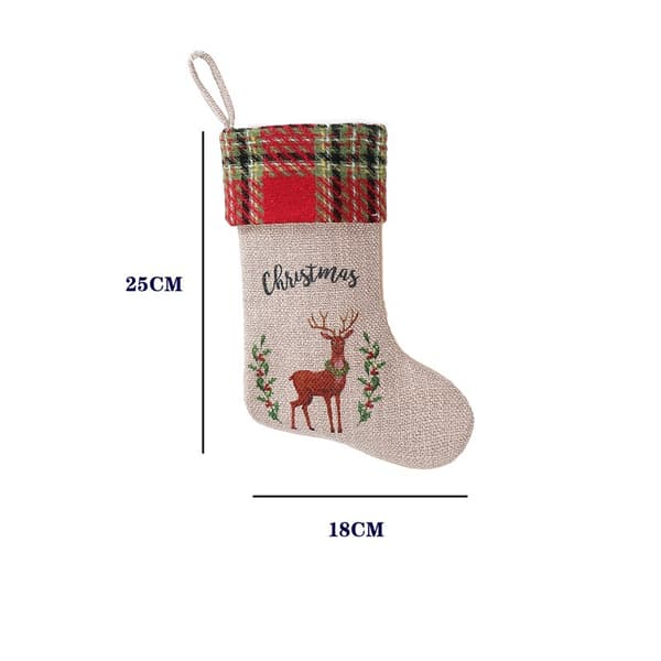 3 stycken julstrumpor Julgran Älg Linne Bil Julstrumpor Presentpåse Strumpor Godis Presentpåse