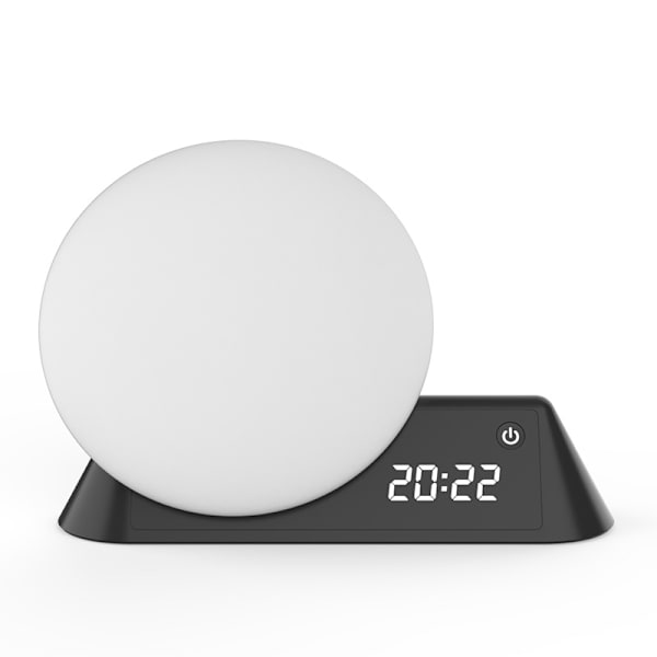 10 Farver Intelligent Kontrol Vertikal LED Farverig Stemningslampe Sengelampe Hvid Støj Vækkeur til Børn Ca. 266*200*90mm