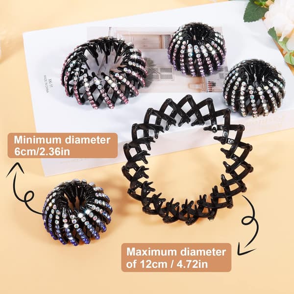 5 stk. Rhinestone Fuglerede Hårklemmer med Elastiske Hestehale Hårklemmer