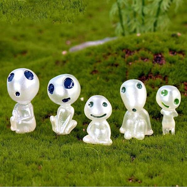 10st Random Light Up Princess Mononoke Tree Elf Dolls, Glow in the Dark Figurines, Resin Gnome Garden Statue, Micro Landscape, Doll Accessories, Spir