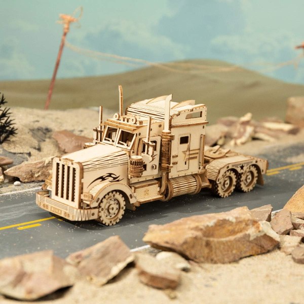 Heavy Truck 3D-pussel Bygg dina egna laserskurna trämodellsatser för vuxna