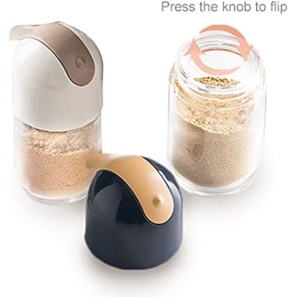 Salt- och pepparshaker, Salt- och pepparshaker i glas, 2 salt- och pepparshakers för kök, matbord, utomhus (grå och blå)
