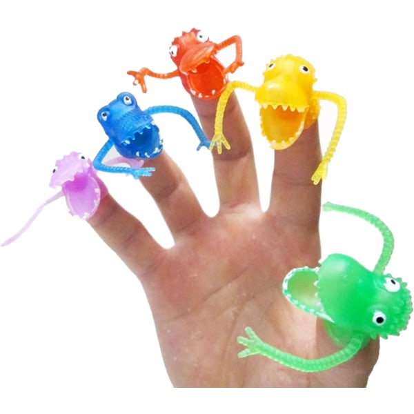 Monster Finger Leksak Leksak för barn Presentfest Rolig leksak Fingertop Puppet Show (10 silikonmonster, slumpmässig stil)