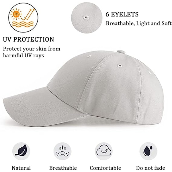 Cap, Cap Snapback-hatt för Sport Hip Pop Golf - Cap, Grå