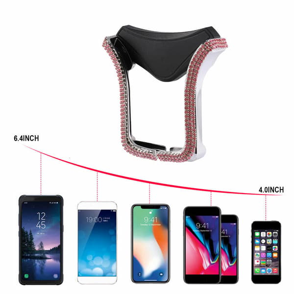 Bling Bil Luftventil Mount Clip Bilholder Tilbehør til Mobiltelefon GPS Universal, Sort