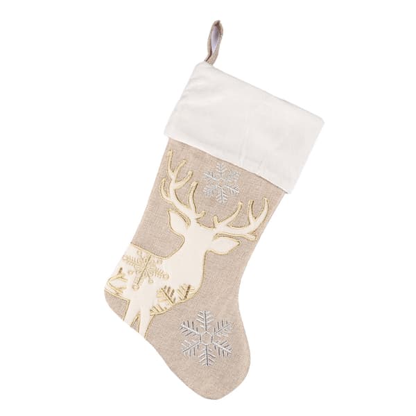 Julstrumpa Presentpåse Julgransklä upp hängande linne älg Julstrumpa presentpåse