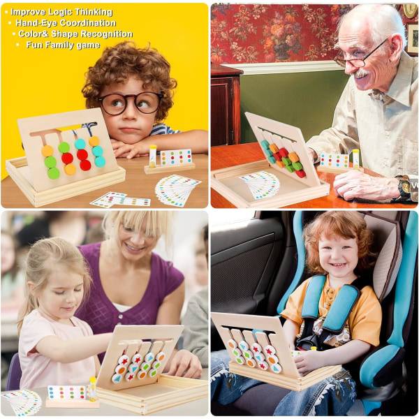 Montessori lärde sig att matcha färgen och formen på leksakskateboardpussel med hjärnleksaker, logikspel, förskoleutbildning, träleksaker, pojkar och tjejer