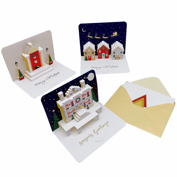 8 tredimensionella gratulationskort Julhälsningskort Personliga handskrivna tackkort