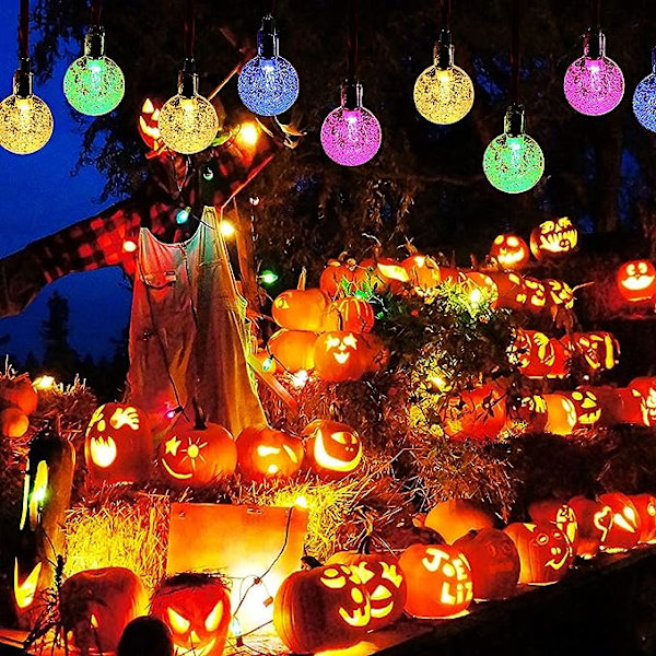 Solar String Lights Outdoor - 12M 100 LED Solar String Lights Outdoor Vattentät IP65 8 lägen Solar String Lights & USB för trädgård, festligt hus, Chr