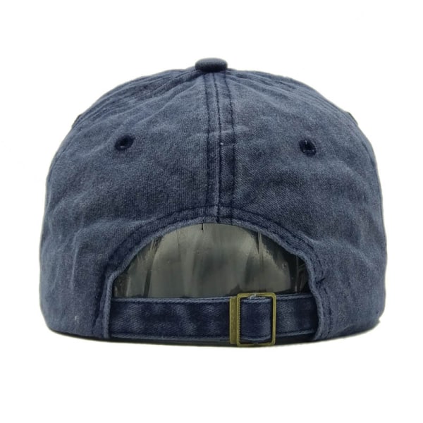 Blå brodert hai-hatt bomulls baseballcaps