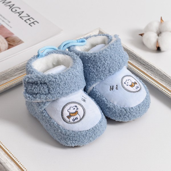 Winter Warm Cartoon Baby Shoes, Christmas Baby Shoes, Soft Sole Baby Shoes, Boots 4c (Blå, One Size)