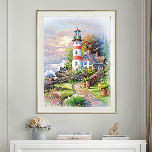 5D Watchtower Diamantmaleri, Juledekoration Maleri, Vintermaleri Håndværk (30x40cm) (Stil 3)