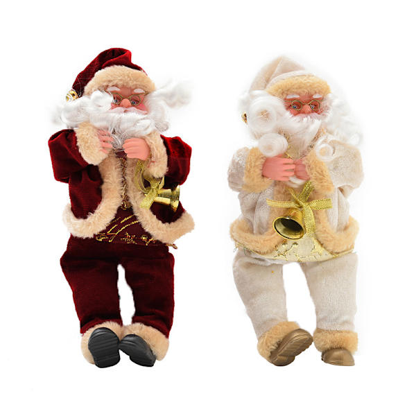 1 Styck Jul Dagliga Förnödenheter 25cm Flanell Sittande Tomtedocka Jul Hem Fönster Display (röd)