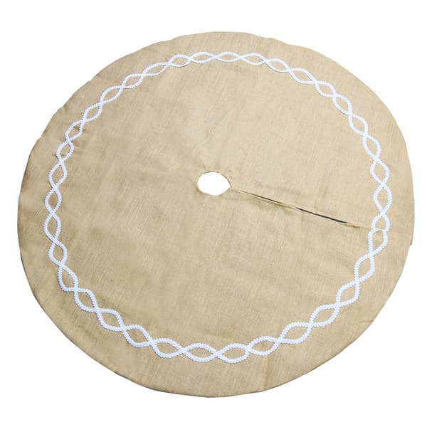 Julepynt Jute 122CM træfod træbundsdekoration juletræsforklæde