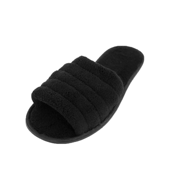 Herre Plysfutter med Åben Tå, Indendørs Hjemmesko Slip On (Medium 7-8)