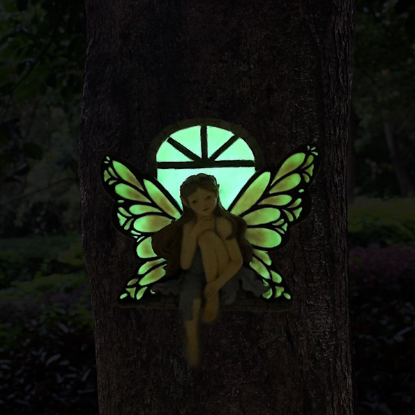 Lysande fjäril Fairy Tree Hängande Creative Resin Trädgård Trädgård Fairy hänge dekorationer