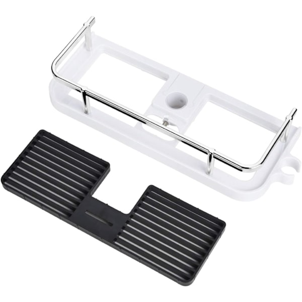 Hänghylla för duschstång, Badrumshyllor, Display Organizer med skena, Ingen borrning, Plast