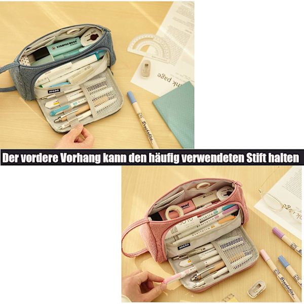 1 st 3- case pennfodral, stor kapacitet case, stort case, stort case, blå