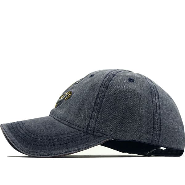 Retro Boat Anchor Broderad denim cap (blå)