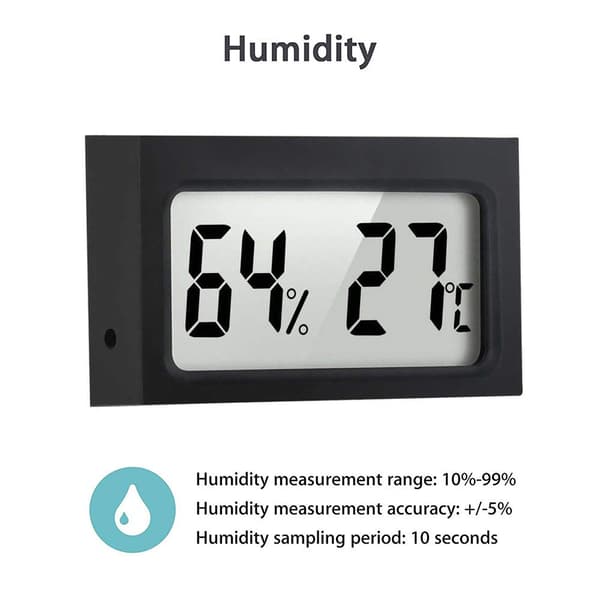 5-pack Mini Digital Termometer Temperatur Luftfuktighet Termometer Digital Hygrometer Inomhus Temperatur Luftfuktighet Svart