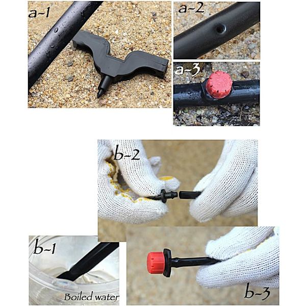 100 stk. Justerbar Vandingsdrypper Automatisk Vandingssystem Drypslange Mikro Sprinkler Emitter Dryppere til Plante Drivhus Have