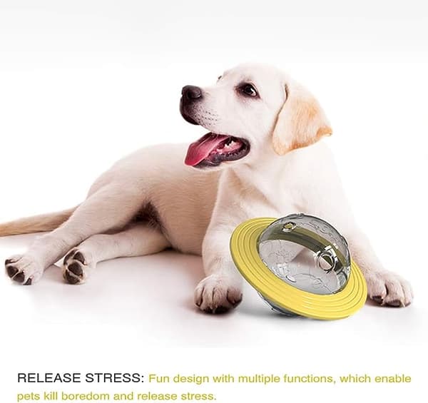 Hundelegetøj, Interaktivt IQ Pet Hundeboldlegetøj, Interaktivt Godbidslegetøj, Hundefoderdispenser, Hundefoderbold, Smart Hundebold (Gul)