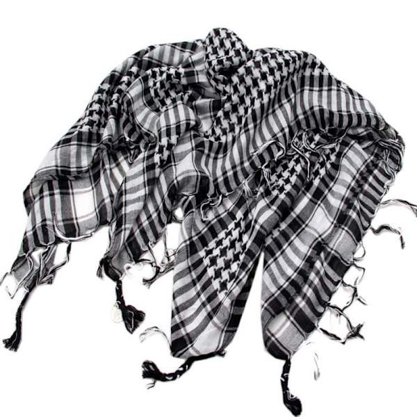 2 st Black & White Desert Scarf Lätt bomull Militärstil Airsoft Re-enactment Army