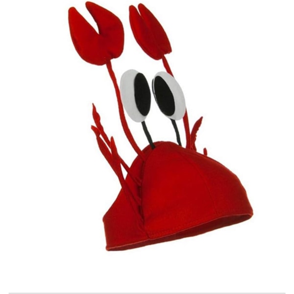 Herre Dame Nyhedshat 3D Hummer Krebs Krabbe Seafood Hat med Kløer (Krabbe)