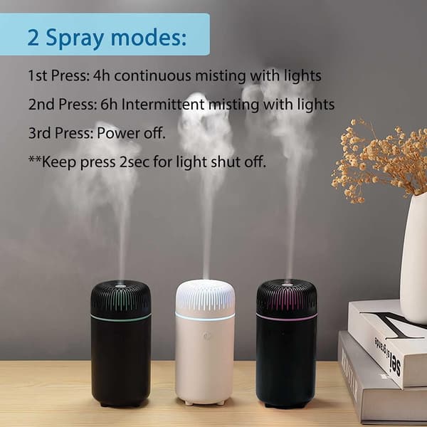 Bil diffuser luftfuktare aromaterapi eterisk olja diffuser USB kall dimma mini bärbar diffuser för bil hem kontor sovrum (svart)