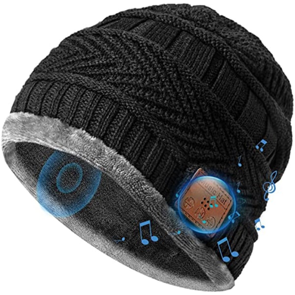 Plysch varm trådlös bluetooth musikstickad cap avtagbar och tvättbar stereo bluetooth headset cap uppladdningsbar