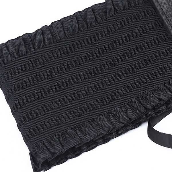 Dam midjeband Stretch Pu-läder omlott snörning Hög midja Stil Bälte svart 70 cm