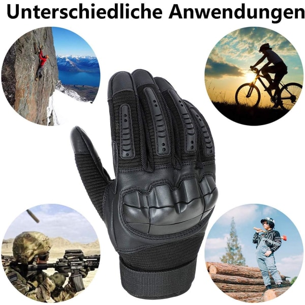 Tactical hansker for menn, berøringsskjerm, sykkelhansker, motorsykkelhansker, MTB-hansker, terrengsykkelhansker, utendørssport, hansker, perfekt for airsoft, m black l