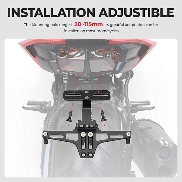 Motorcykel Nummerskylt Hållare Fender Eliminator Kit Universal Motorcykel Nummerskylt Hållare Fäste Motorcykel Svans Snygg