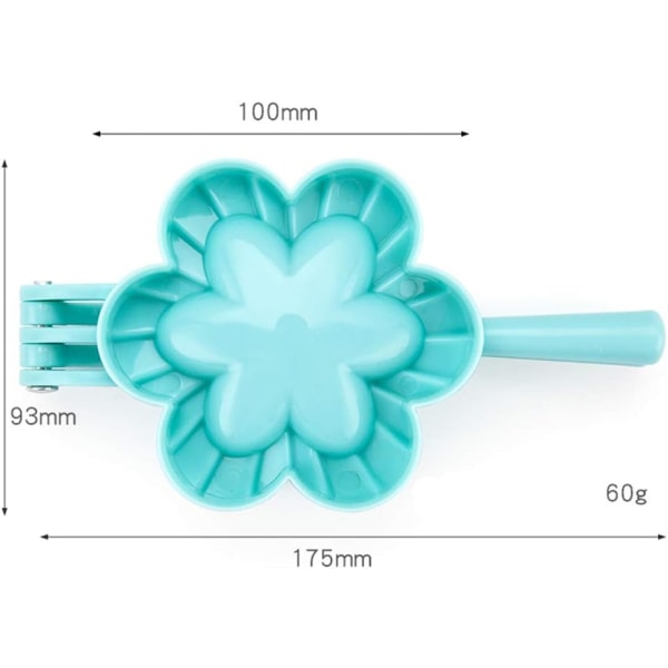 3 stycken blomformad Ravioli Dumplings Maker set, 3 Dumplings Form Maker-för hemköket (blomma)
