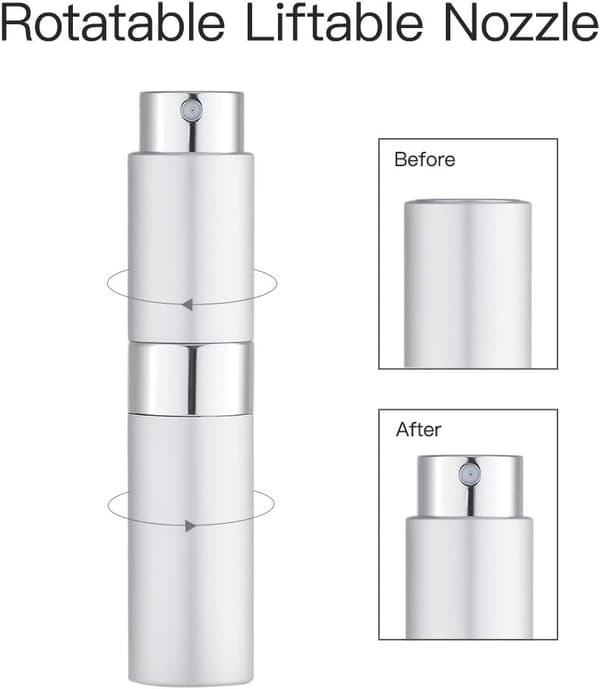 8 ml Påfyllbar Pose Tom Sprayflaske, Parfyme Atomizer, Parfymeflaske Spray Refill, Reise Spray (Sølv)