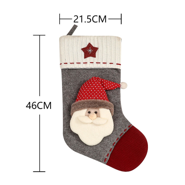 3-delad julklappsväska Jultillbehör Santa Sockaväska Julhänge Högkvalitativ julstrumpa