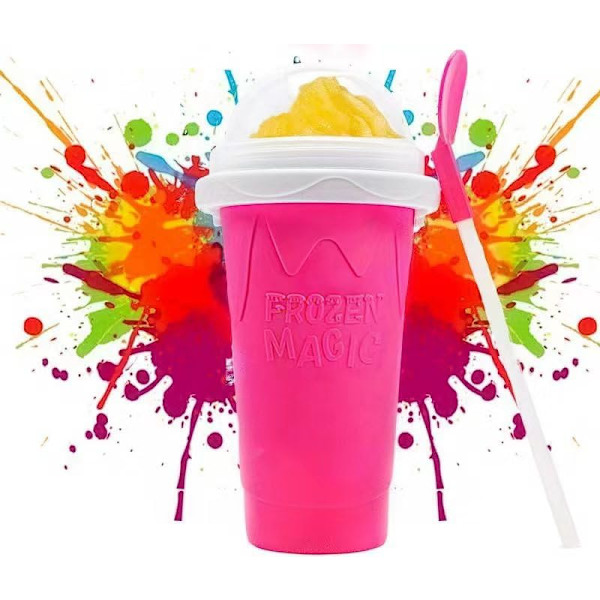 Jäädytetyt Tiktok Trendi Tuotteet Cool Gadgets, Cool Stuff Slushy Maker Cup Nopea Jäähdytys Tee Pirtelö smoothie (punainen)