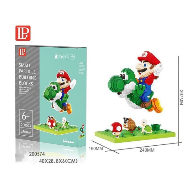 Flight Super Bros Mario Block Micro Building Block Tecknad Anime Figurer Docka Samlarobjekt Modell DIY-tegelleksaker för barn